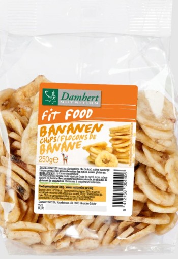 Damhert Fit food bananenchips (250 Gram)