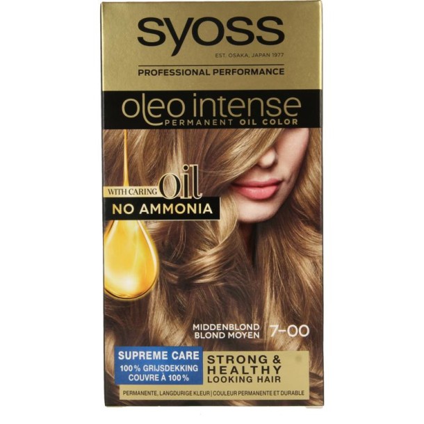 Syoss Color Oleo Intense 7-00 middenblond haarverf (1 Set)