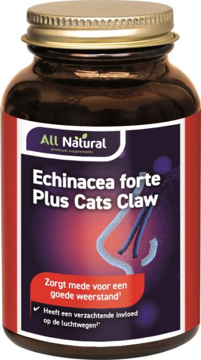All Natural Echinacea forte plus cats claw (120 Vegetarische capsules)