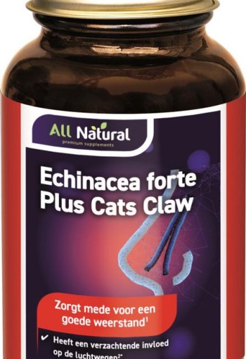 All Natural Echinacea forte plus cats claw (120 Vegetarische capsules)