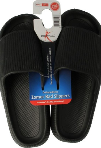 Lucovitaal Orthopedische badslipper 43-44 zwart (1 Paar)