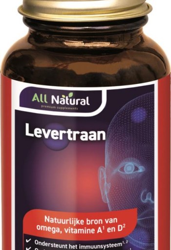 All Natural Levertraan vitamine a & d (100 Capsules)