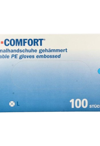 Med Comfort Handschoen PE geruwd blauw (100 Stuks)