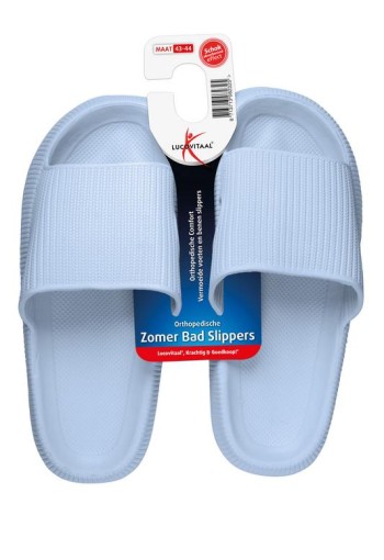 Lucovitaal Orthopedische badslipper 43-44 blauw (1 Paar)