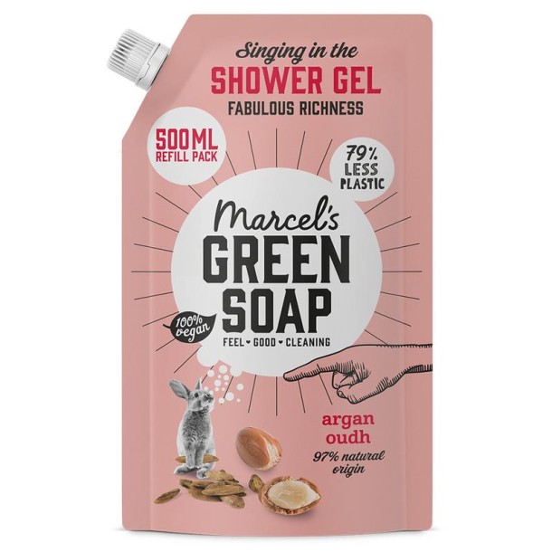 Marcel's GR Soap Showergel argan & oudh navulling (500 Milliliter)