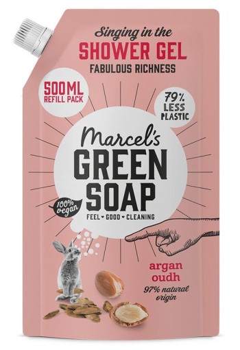 Marcel's GR Soap Showergel argan & oudh navulling (500 Milliliter)