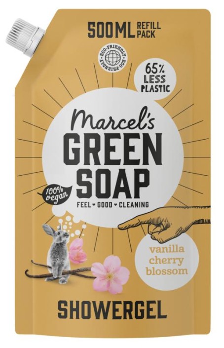 Marcel's GR Soap Showergel vanille & kersenbloesem navulling (500 Milliliter)