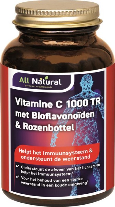 All Natural Vitamine C 1000 met bioflavonoiden & rozenbottel (100 Tabletten)