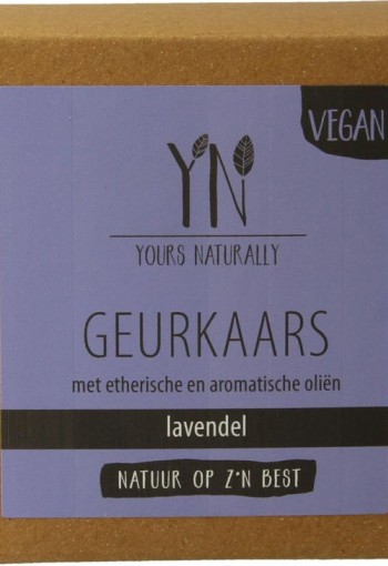 Yours Naturally Geurkaars in glas lavendel 20cl (1 Stuks)