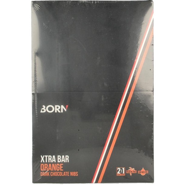 Born Xtra bar orange dark chocolate box 15 x 50 gram (750 Gram)