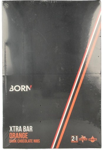 Born Xtra bar orange dark chocolate box 15 x 50 gram (750 Gram)