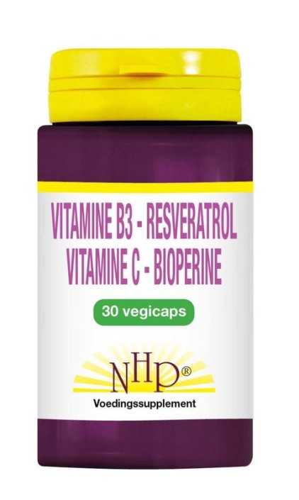 NHP Vit B3 Resveratrol vitamine C bioperine (30 Vegetarische capsules)