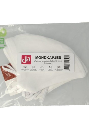 Easyessentials Mondkapje katoen 2-laags wit (2 Stuks)