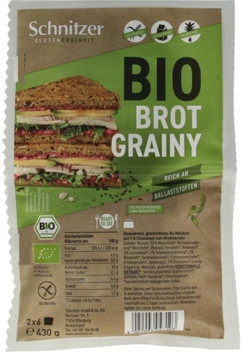 Schnitzer Bread'n toast grainy glutenvrij bio (430 Gram)