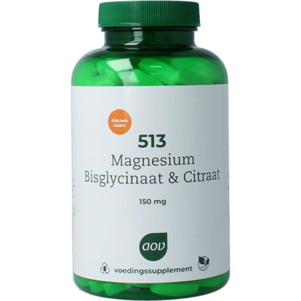 AOV 513 Magnesium bisglycinaat & citraat 150mg (180 Tabletten)