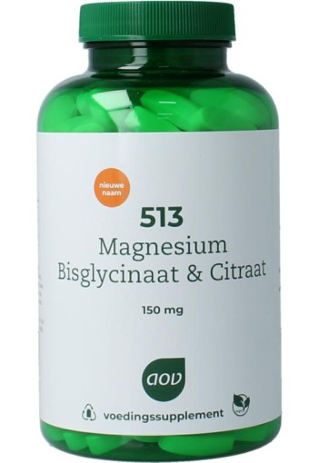 AOV 513 Magnesium bisglycinaat & citraat 150mg (180 Tabletten)