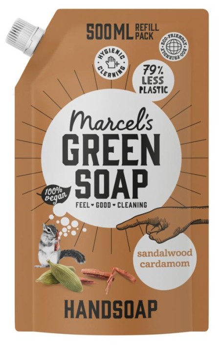 Marcel's GR Soap Handzeep sandelhout & kardemom navul (500 Milliliter)