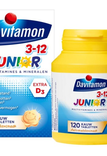 Davitamon Junior 3+ multifruit (120 kauwtabletten)