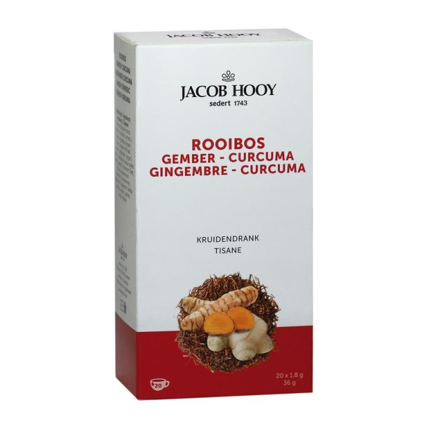 Jacob Hooy Rooibos gember curcuma thee (20 Zakjes)