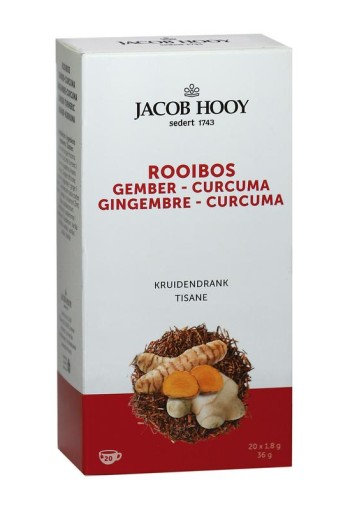 Jacob Hooy Rooibos gember curcuma thee (20 Zakjes)