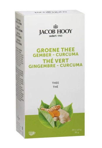Jacob Hooy Groene thee gember curcuma thee (20 Zakjes)
