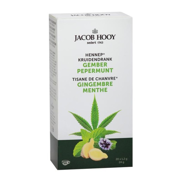 Jacob Hooy Hennep gember pepermunt thee (20 Zakjes)