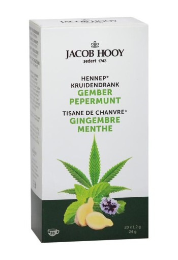 Jacob Hooy Hennep gember pepermunt thee (20 Zakjes)
