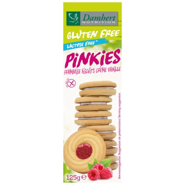 Damhert Pinkies biscuits framboos (125 Gram)