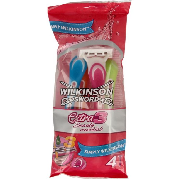 Wilkinson Wegwerpscheerapparaat extra III beauty essentials (4 Stuks)