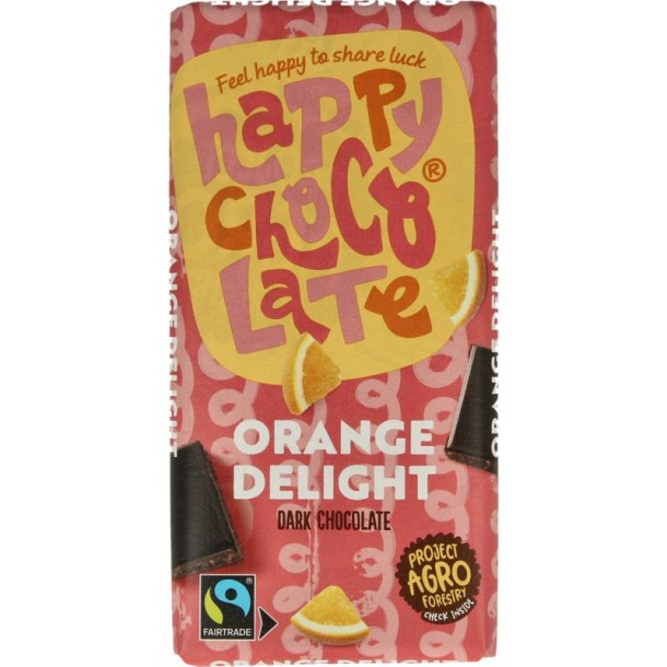 Happy Chocolate Puur sinaasappel bio (100 Gram)