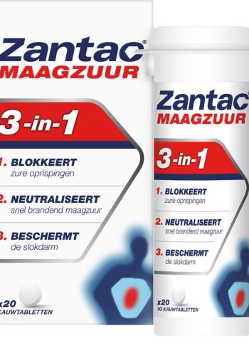 Zantac Maagzuur 3 in 1 (20 Kauwtabletten)