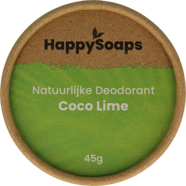 Happysoaps Deodorant kokos en limoen (45 Gram)