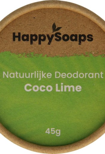 Happysoaps Deodorant kokos en limoen (45 Gram)