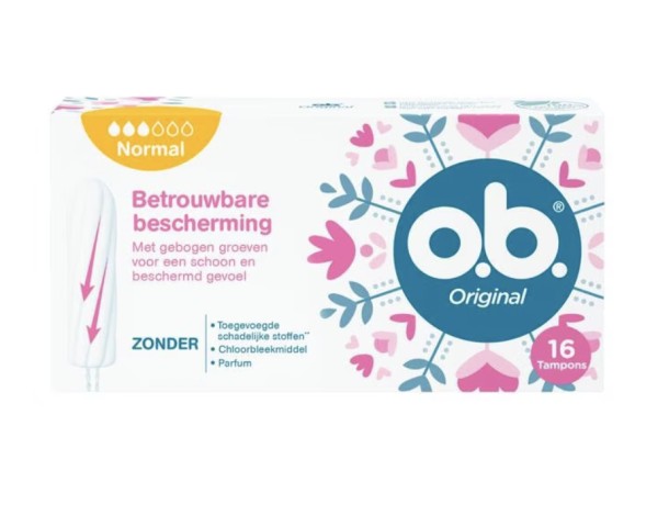 o.b. Original Curved Grooves Tampons Normal 16 stuks
