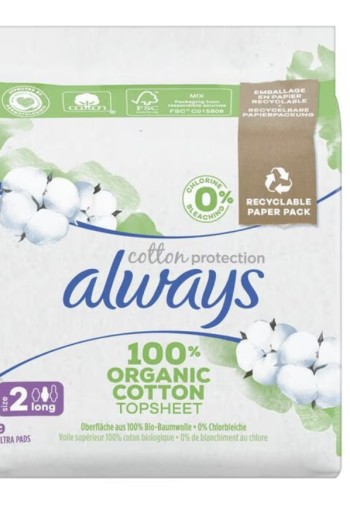 Always Maandverband cotton protect ultra long 9 stuks