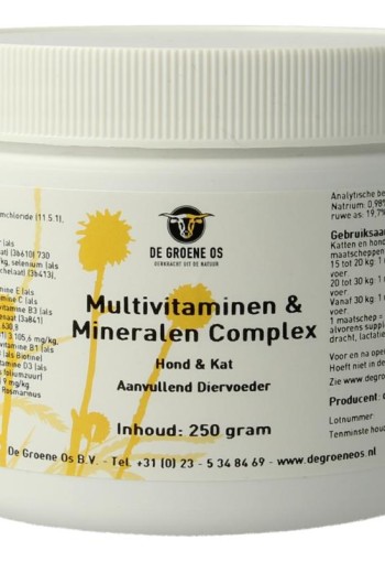 Groene Os Multi vitamine & mineralen complex hond/kat (250 Gram)