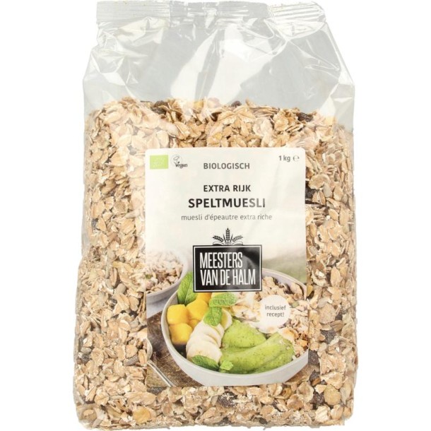 De Halm Speltmuesli extra rijk bio (1 Kilogram)