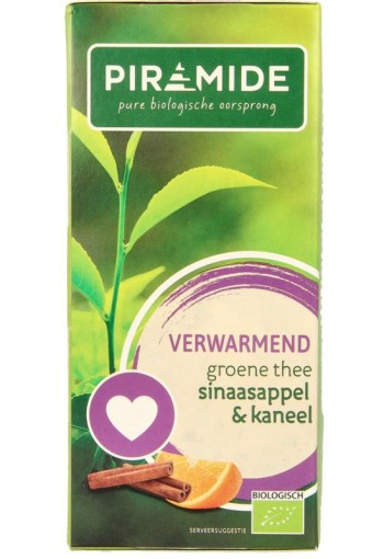 Piramide Verwarmend groene thee sinaasappel & kaneel bio (20 Zakjes)