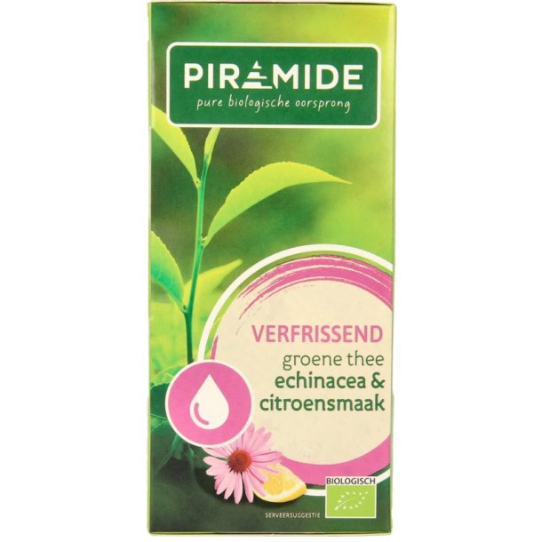 Piramide Verfrissend groene thee citroen & echinacea bio (20 Zakjes)