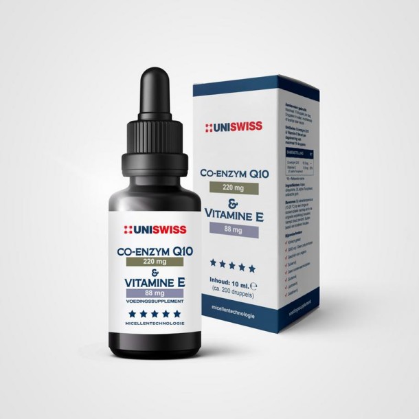 Uniswiss Co-Enzym Q10 en Vitamine E (10 Milliliter)