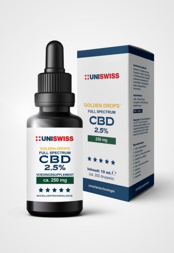 Uniswiss CBD full spectrum 2,5% golden drops (10 Milliliter)
