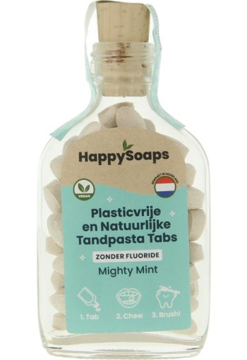 Happysoaps Tandpasta tabs zonder fluoride (62 Stuks)