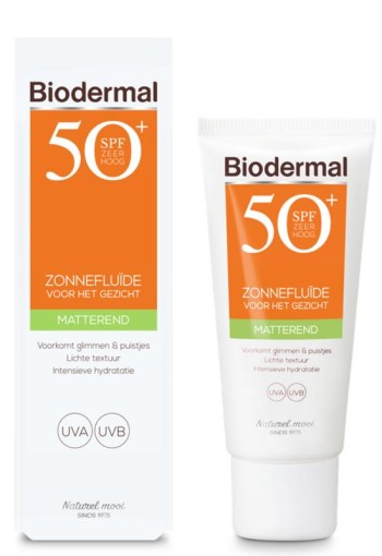 Biodermal Zon fluid matterende zonnefluide SPF50+ (40 Milliliter)