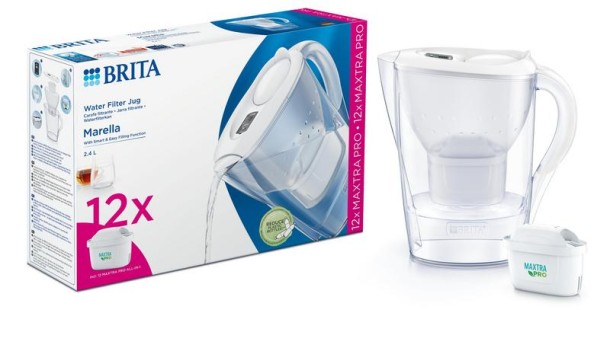 Brita Marella cool white + 12 maxtra pro all-in-1 (1 Set)