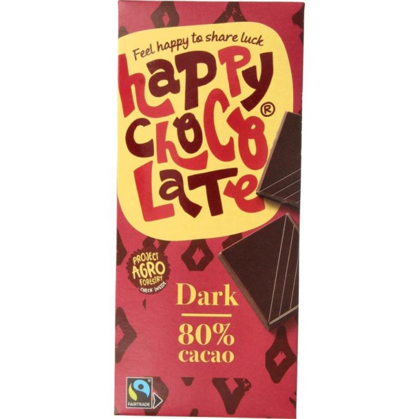Happy Chocolate Puur 80% bio (85 Gram)