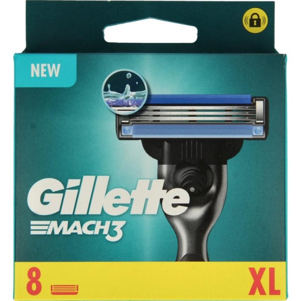 Gillette Mach3 base mesjes regular (8 Stuks)