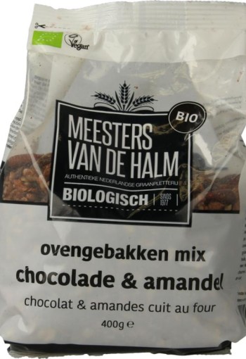 De Halm Ovengebakken mix chocolade en amandel bio (400 Gram)