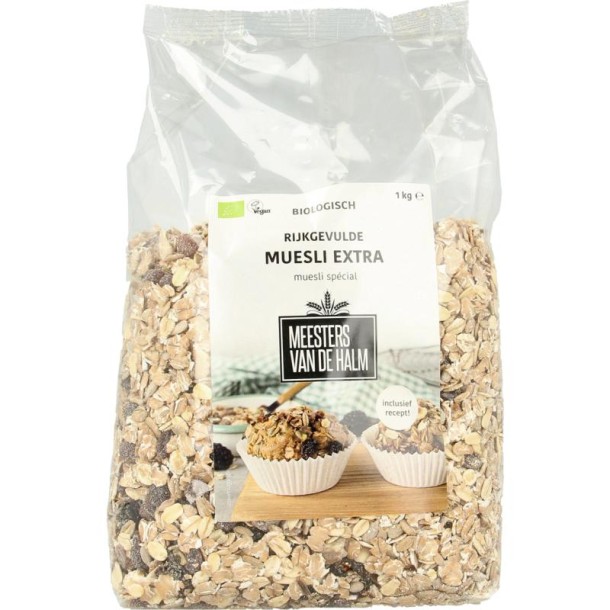 De Halm Muesli extra bio (1 Kilogram)
