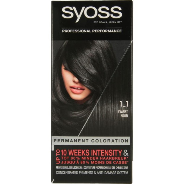 Syoss Color baseline 1-1 black haarverf 1 Set