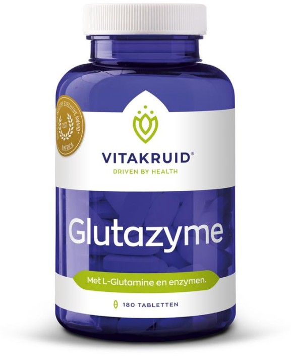 Vitakruid Glutazyme oa Spijsverteringsenzymen en L-Glutamine (180 Tabletten)